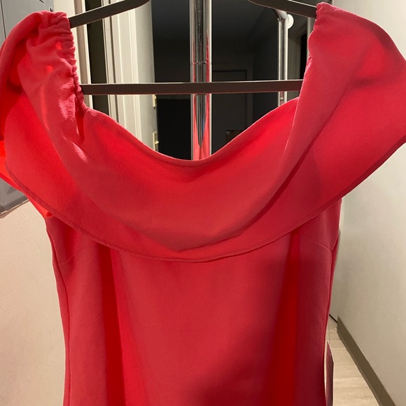 Charles Henry Hot Pink Off Shoulder Cocktail Dress - Picture 2 of 9